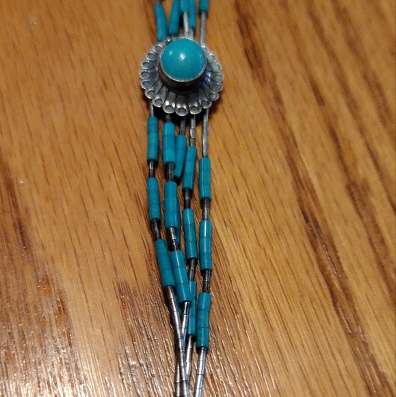 Turquoise ,sterling native American bracelet - Picture 16 of 16